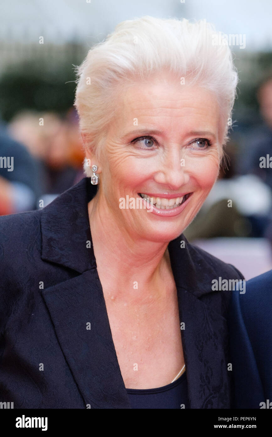 London, Großbritannien. 16. August 2018. Emma Thompson auf BRITISCHEN Premiere der Kinder am Donnerstag, 16. August 2018 Im Curzon Mayfair, London statt. Im Bild: Emma Thompson. Credit: Julie Edwards/Alamy leben Nachrichten Stockfoto