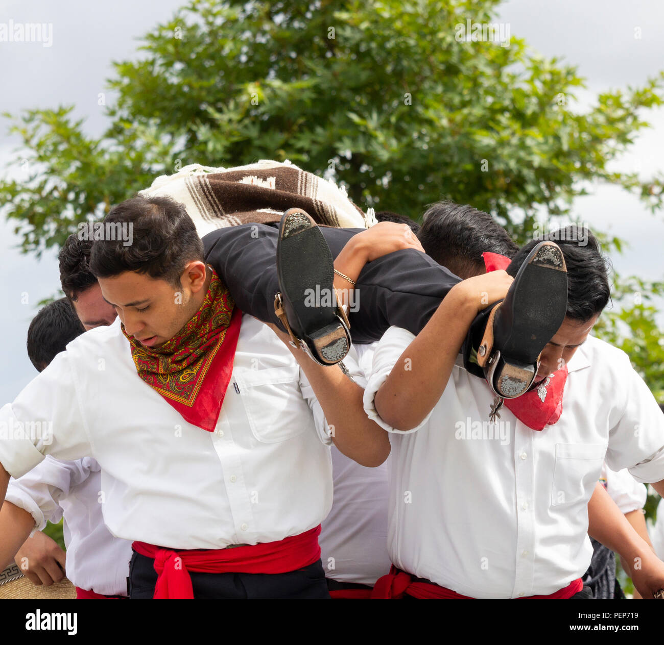 Tänzer aus Mexiko an der Billingham Internationale Folklore Festival der Welt Dance 2018. England. Großbritannien Stockfoto