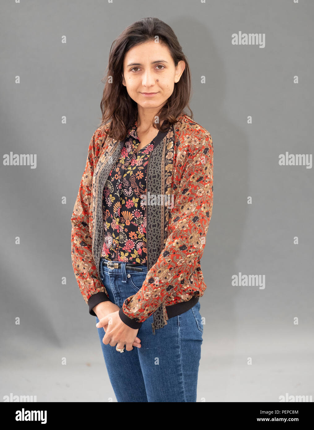 Edinburgh, Schottland, Großbritannien; 17. August 2018. Abgebildet; Thema Ottessa Moshfegh. Folgt ihrem Mann Booker in die engere Wahl Roman mit 'Mein Jahr der Ruhe und Entspannung" ein Schwarzbraun komische Geschichte der Droge - getankt Entfremdung in Manhattan kurz vor 9/11. Credit: Iain Masterton/Alamy leben Nachrichten Stockfoto