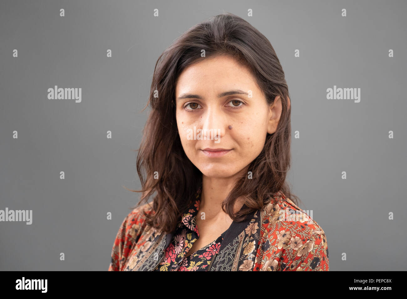 Edinburgh, Schottland, Großbritannien; 17. August 2018. Abgebildet; Thema Ottessa Moshfegh. Folgt ihrem Mann Booker in die engere Wahl Roman mit 'Mein Jahr der Ruhe und Entspannung" ein Schwarzbraun komische Geschichte der Droge - getankt Entfremdung in Manhattan kurz vor 9/11. Credit: Iain Masterton/Alamy leben Nachrichten Stockfoto