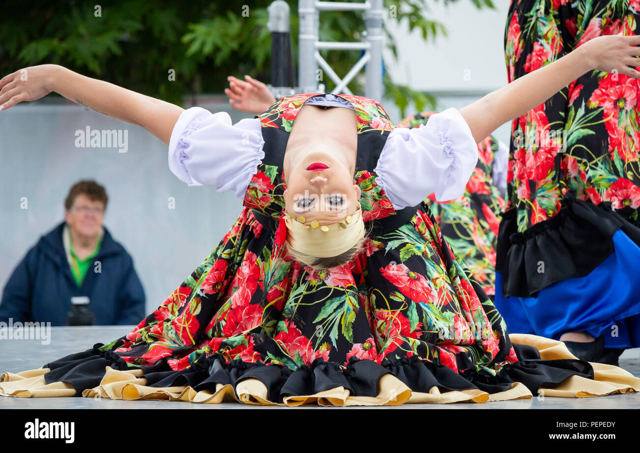 Vohon ukrainische Tanz ensamble an der Billingham Internationale Folklore Festival der Welt Dance 2018. England. Großbritannien Stockfoto