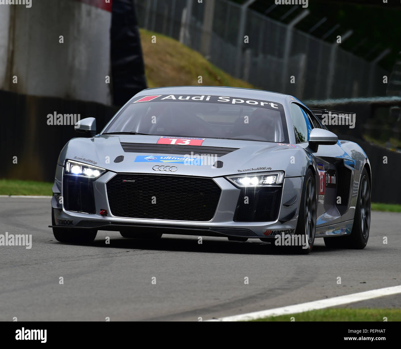 Guido Heinrich, Audi R8 LMS GT4, Audi Sport Seyffarth R8 LMS Cup, DTM-Rennen treffen, Deutsche Tourenwagen Masters, Grand Prix Circuit, Brands Hatch, Ke Stockfoto