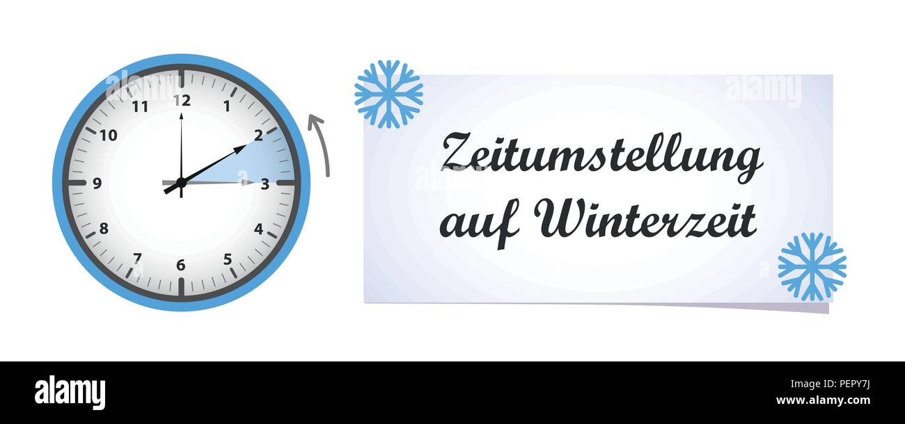 Zeitumstellung Winterzeit Vektorillustration EPS 10