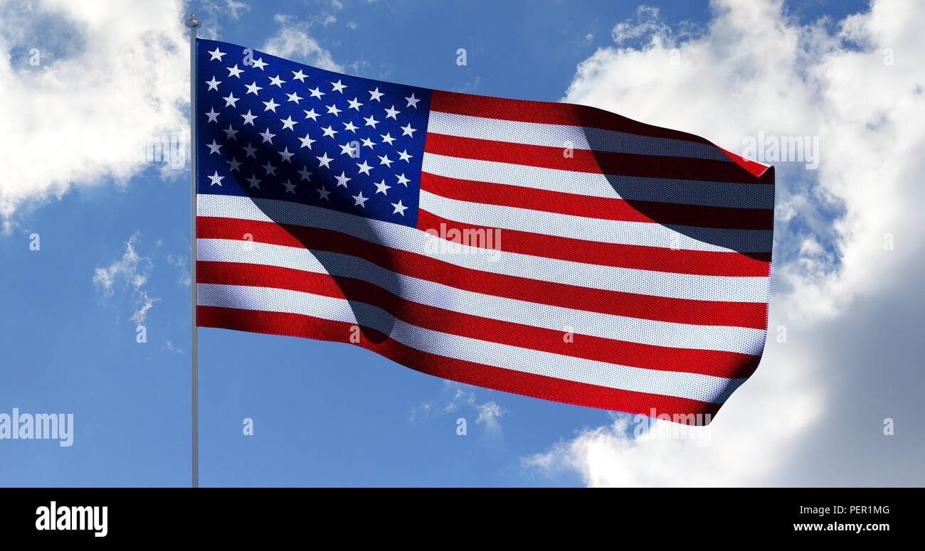 USA American Flag. 3D-Rendering Stockfoto