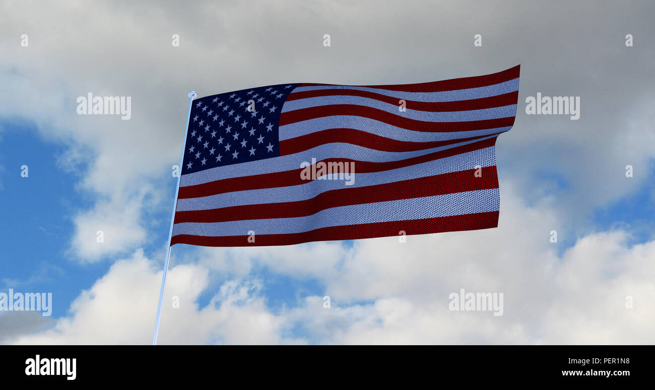 USA American Flag. 3D-Rendering Stockfoto