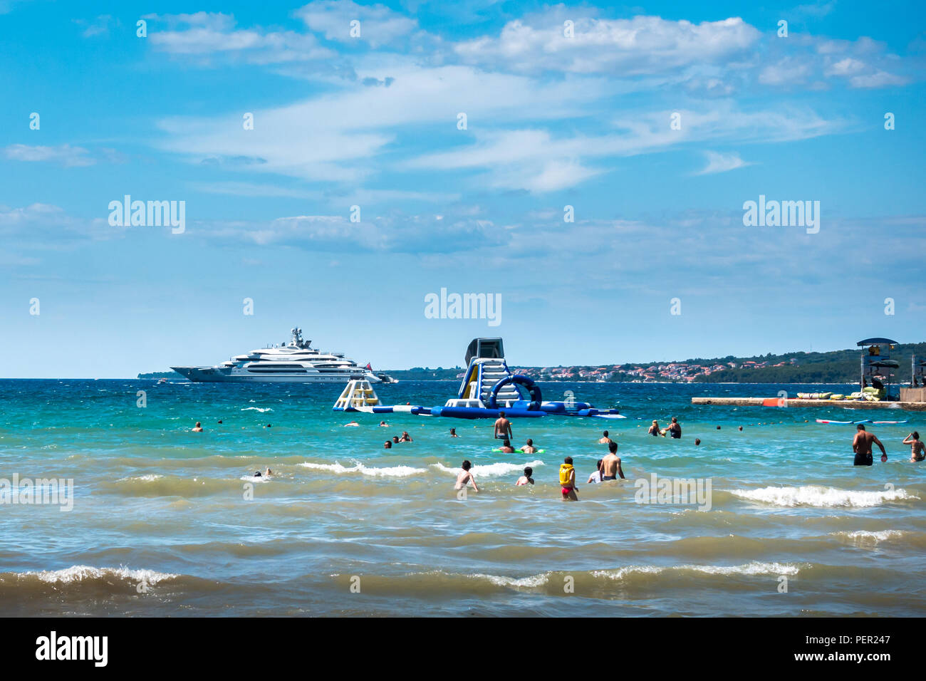 Luxus Strand Borik, Zadar Kroatien Stockfoto