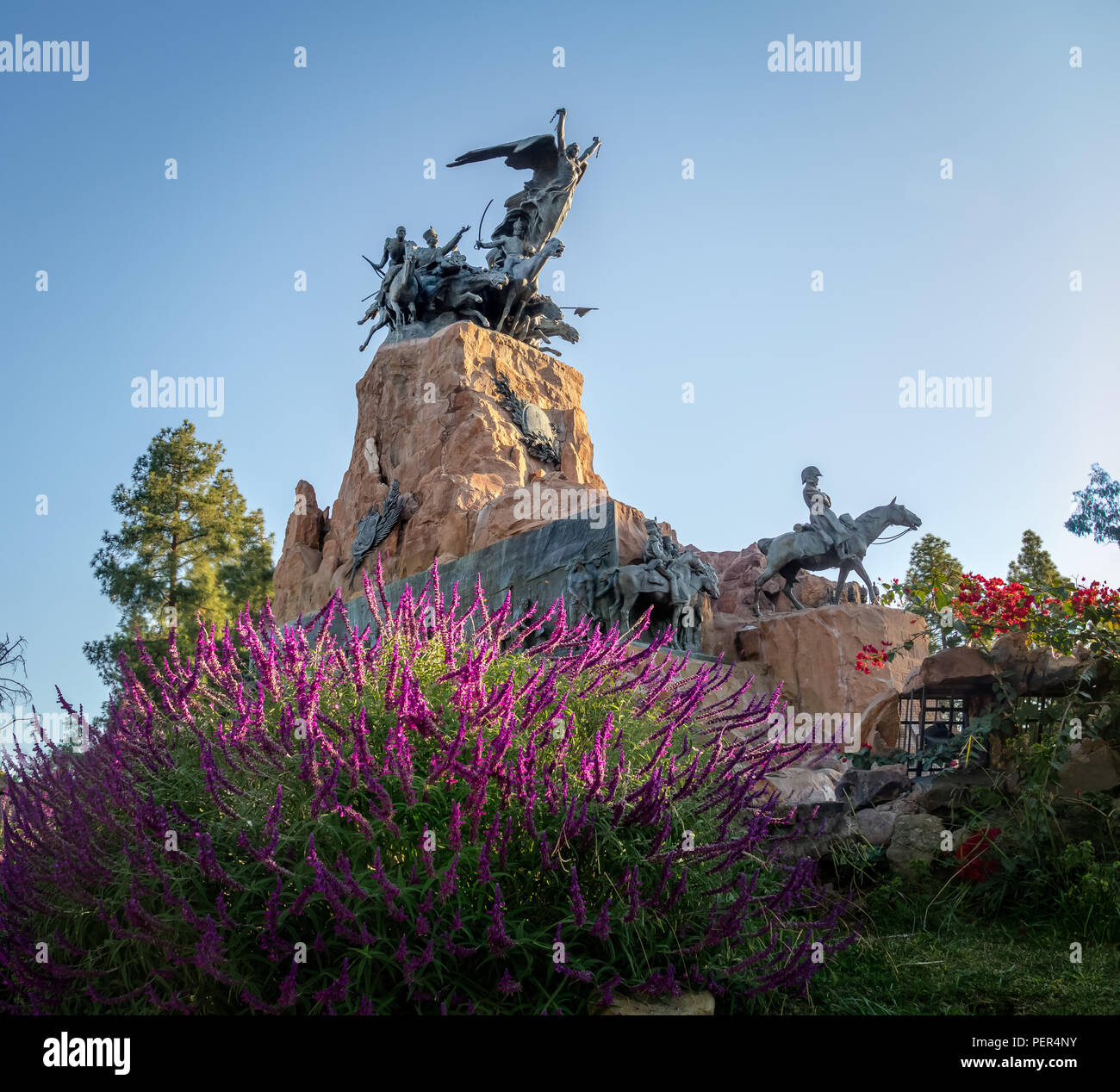 Armee der Anden Monument (Monumento al Ejercito de Los Andes) in Cerro de la Gloria an General San Martin Park - Mendoza, Argentinien Stockfoto