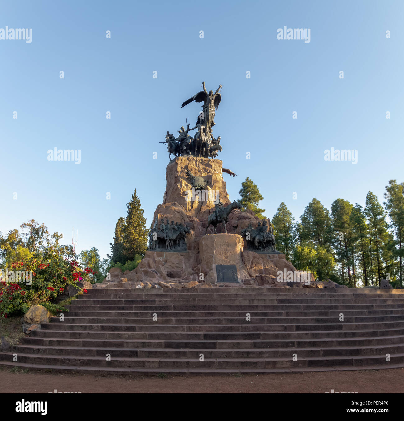 Armee der Anden Monument (Monumento al Ejercito de Los Andes) in Cerro de la Gloria an General San Martin Park - Mendoza, Argentinien Stockfoto