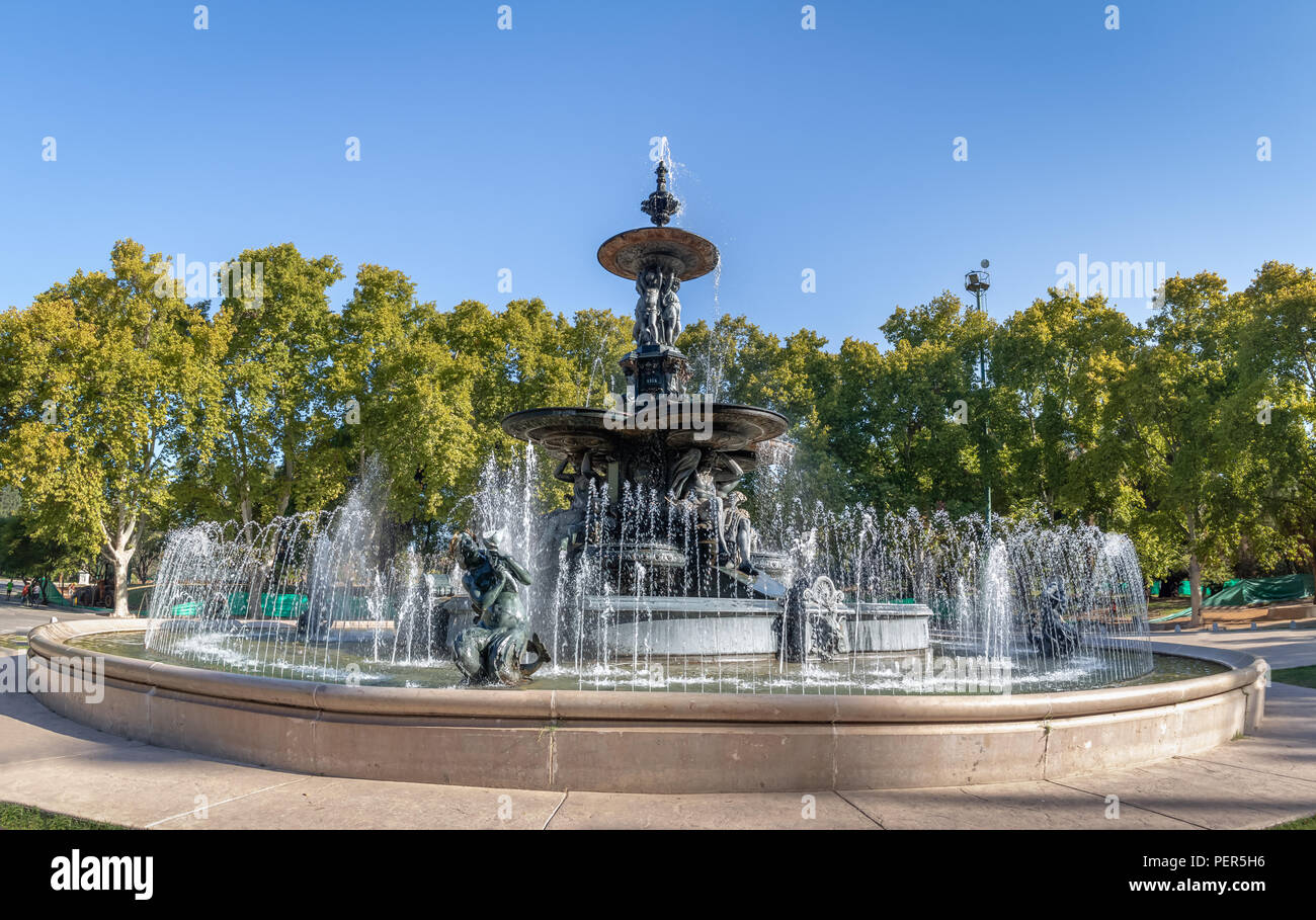 Brunnen der Kontinente (Fuente de Los Continentes) bei General San Martin Park - Mendoza, Argentinien Stockfoto