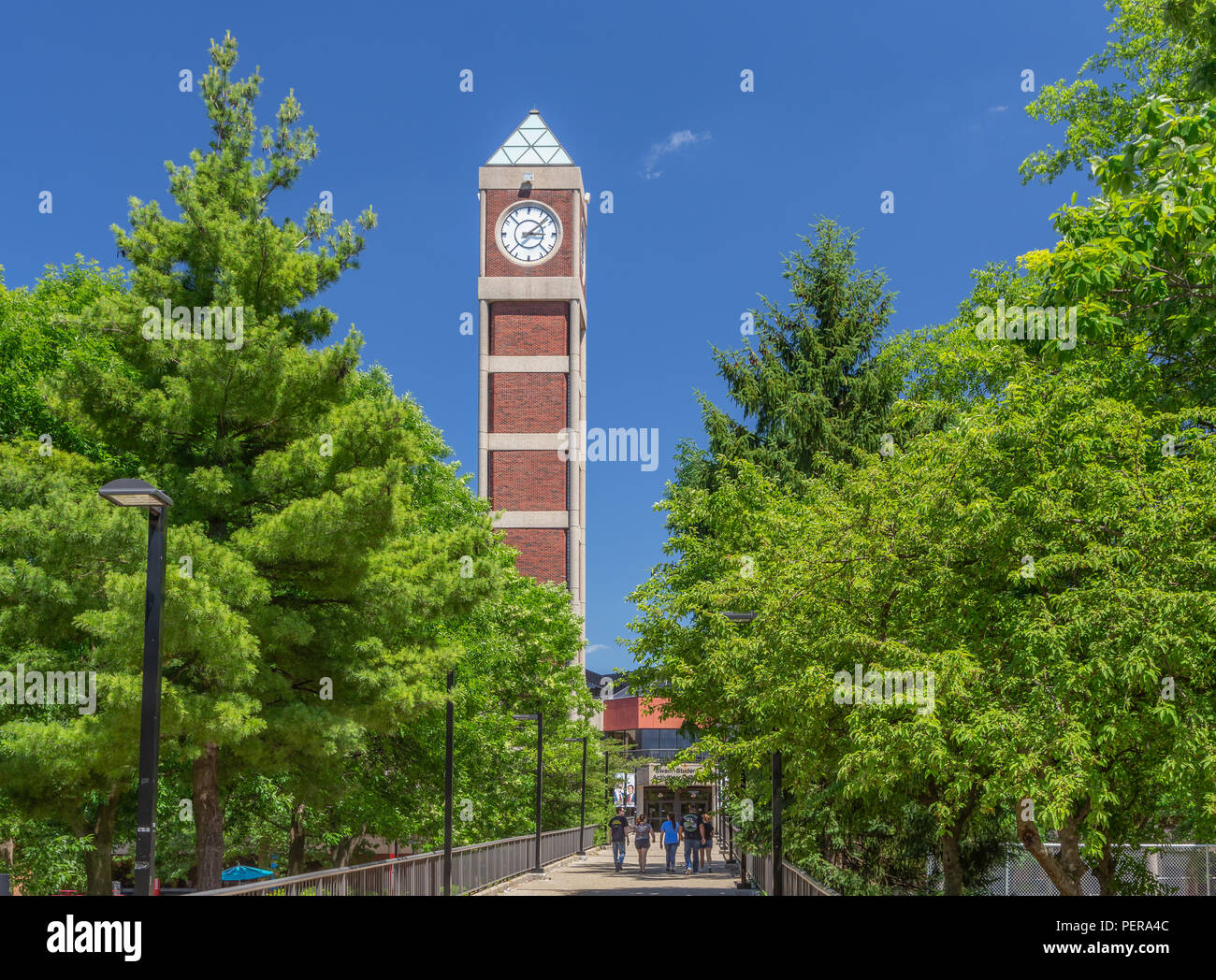 LOUISVILLE, KY / USA Juni 3, 2018: Swain studentische Aktivitäten Center und Tower auf dem Campus der Universität von Louisville. Stockfoto