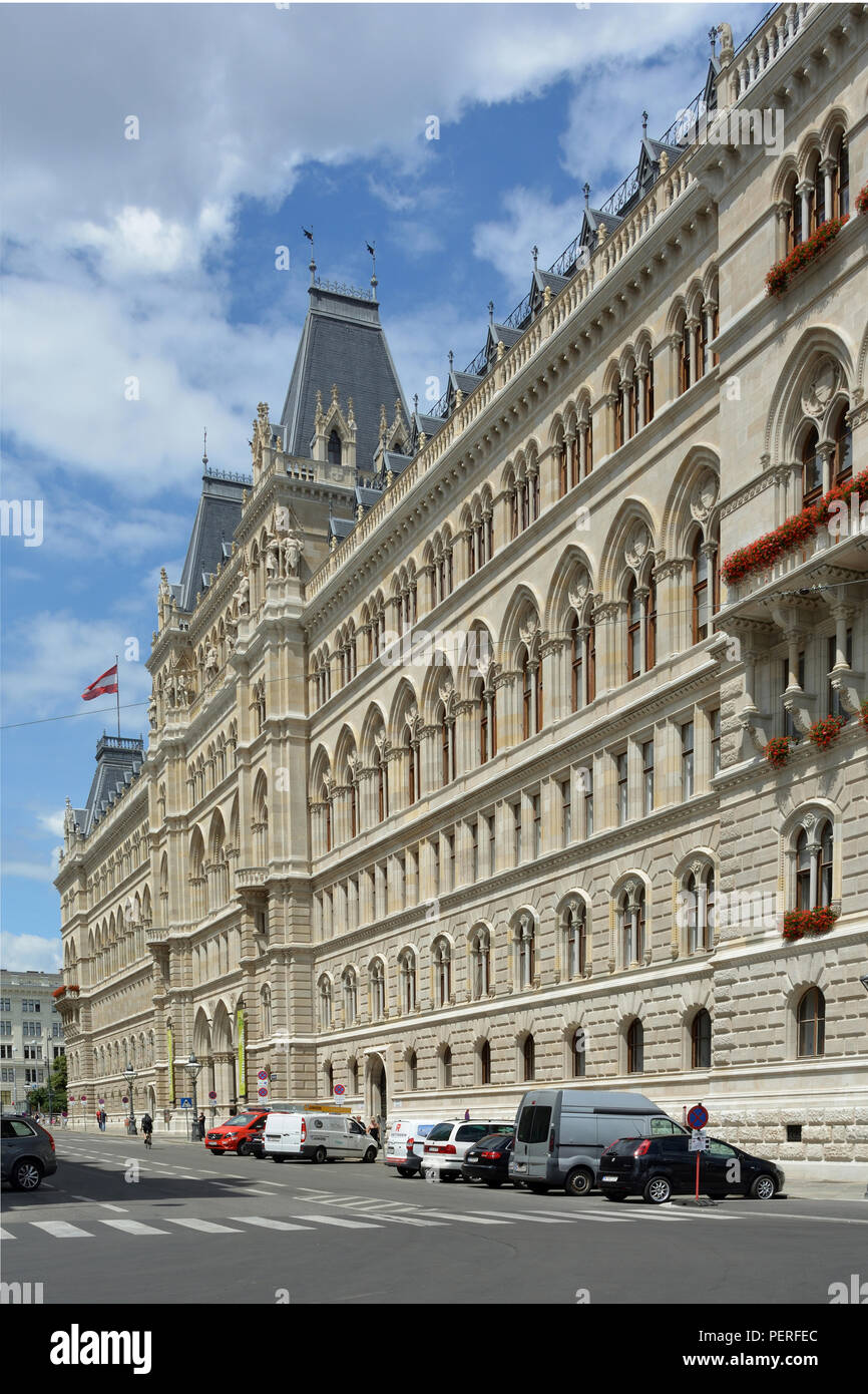 Rathaus der österreichischen Hauptstadt Wien gebaut von 1872 bis 1883 - Österreich. Stockfoto