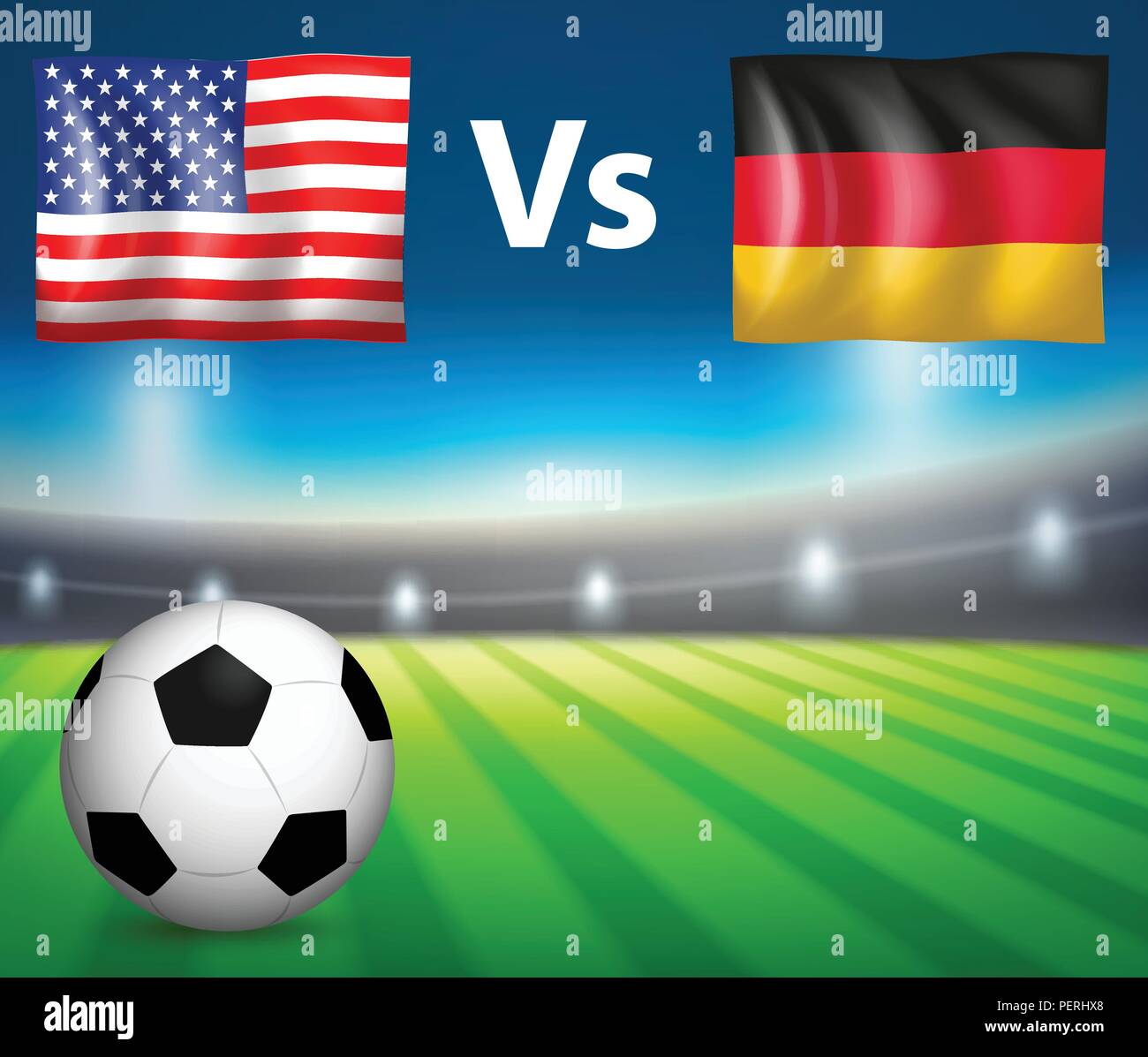 Amerika vs Deutschland Fußball Match Abbildung Stock Vektor