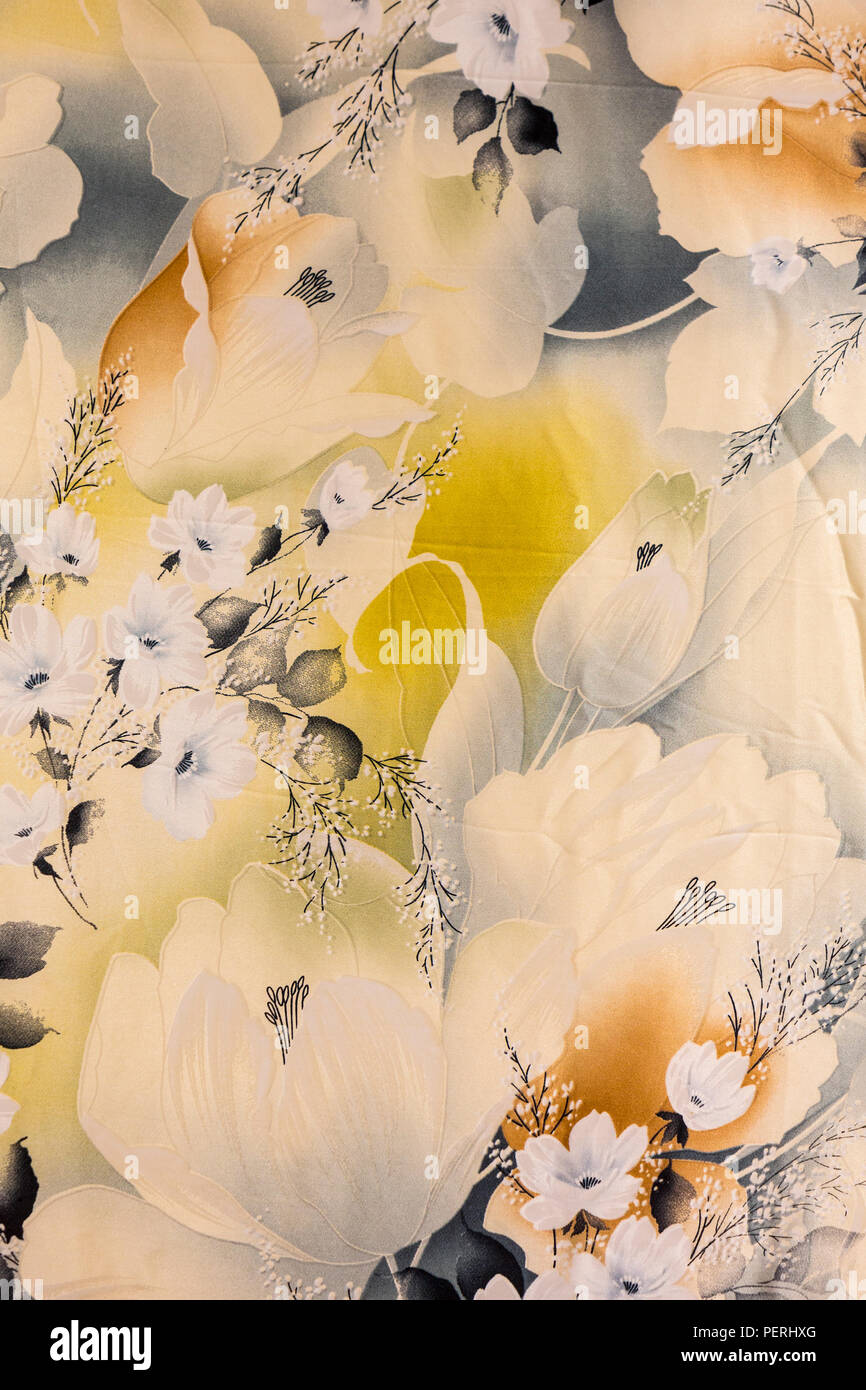 Suzhou, Jiangsu, China. Silk Fabric Designs. Stockfoto