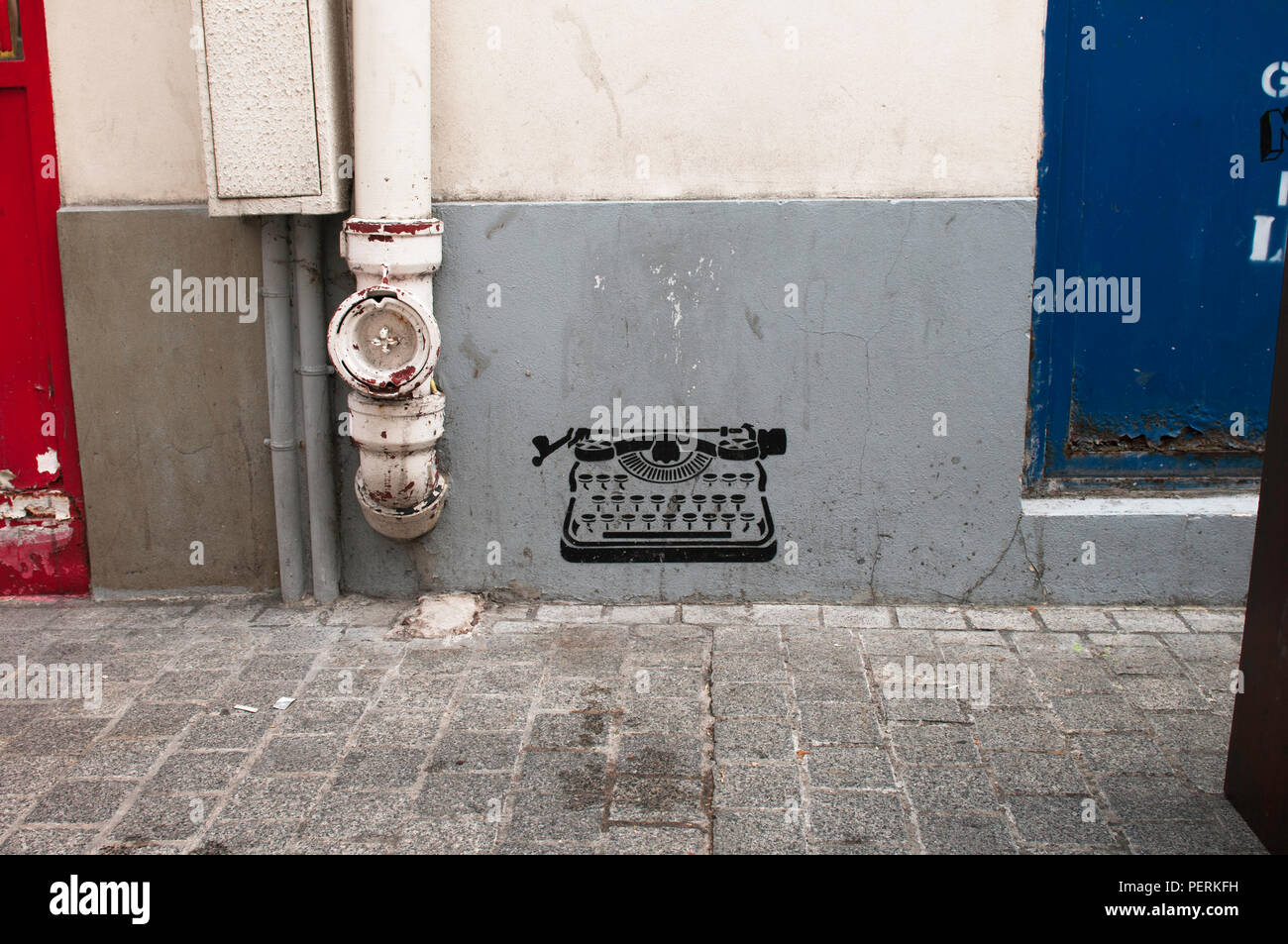 Street Art und Graffiti in Paris, Frankreich Stockfoto