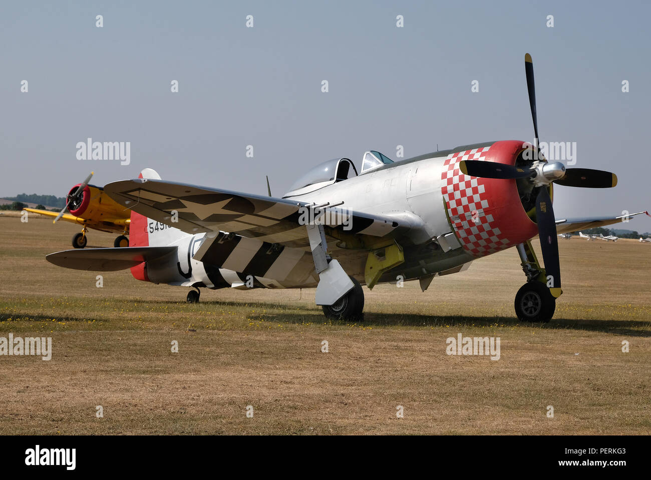 Die Republik P-47 Thunderbolt war ein Zweiten Weltkrieg Kampfflugzeuge der USA zwischen 1941 und 1945 produziert. Als "Kanne" bekannt. Stockfoto