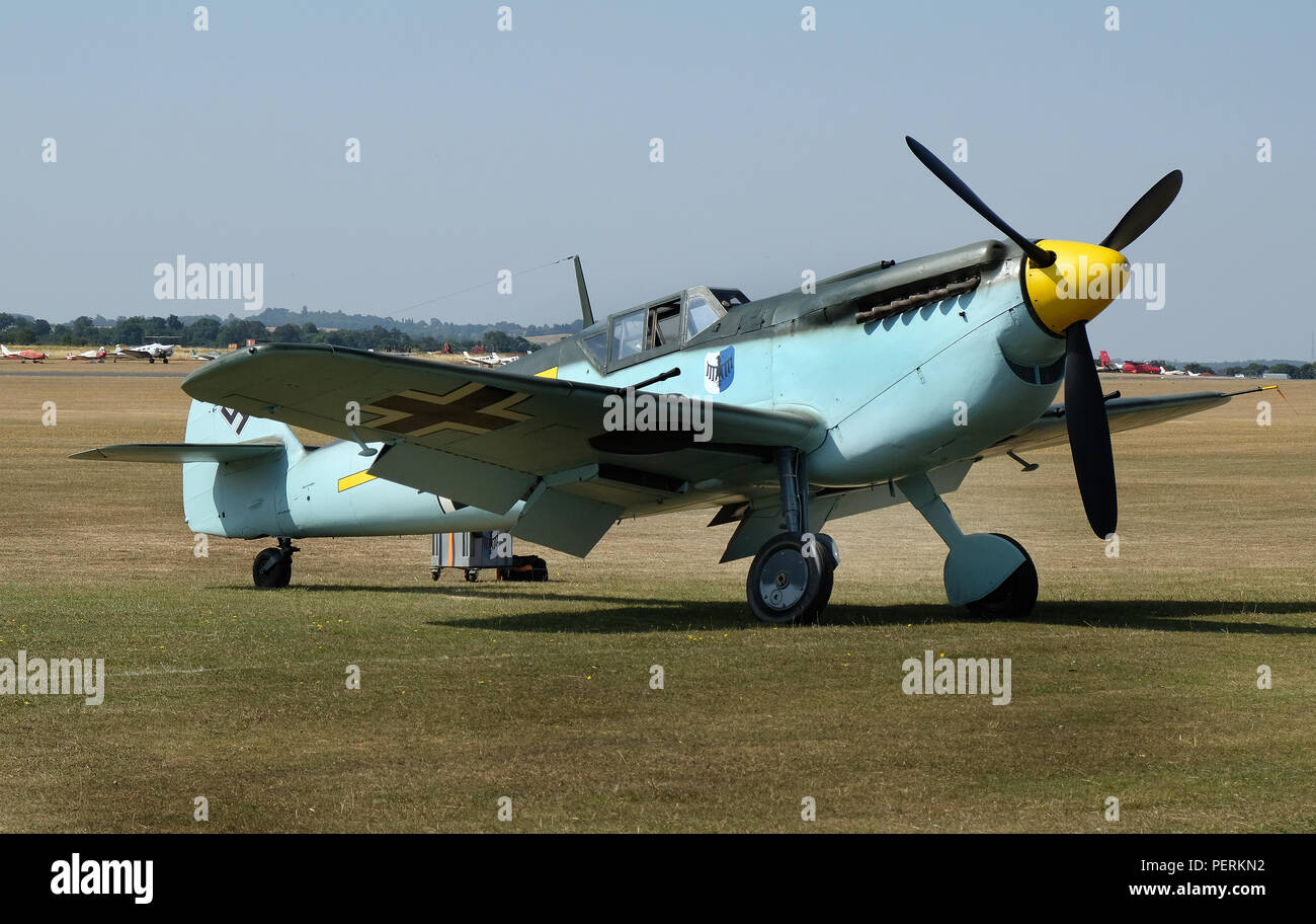 Die Hispano Aviación HA -1109 und HA-1112 sind Lizenz gebauten Versionen der Messerschmitt Bf 109 G-2 in Spanien entwickelt wurde während und nach dem Zweiten Weltkrieg. Stockfoto