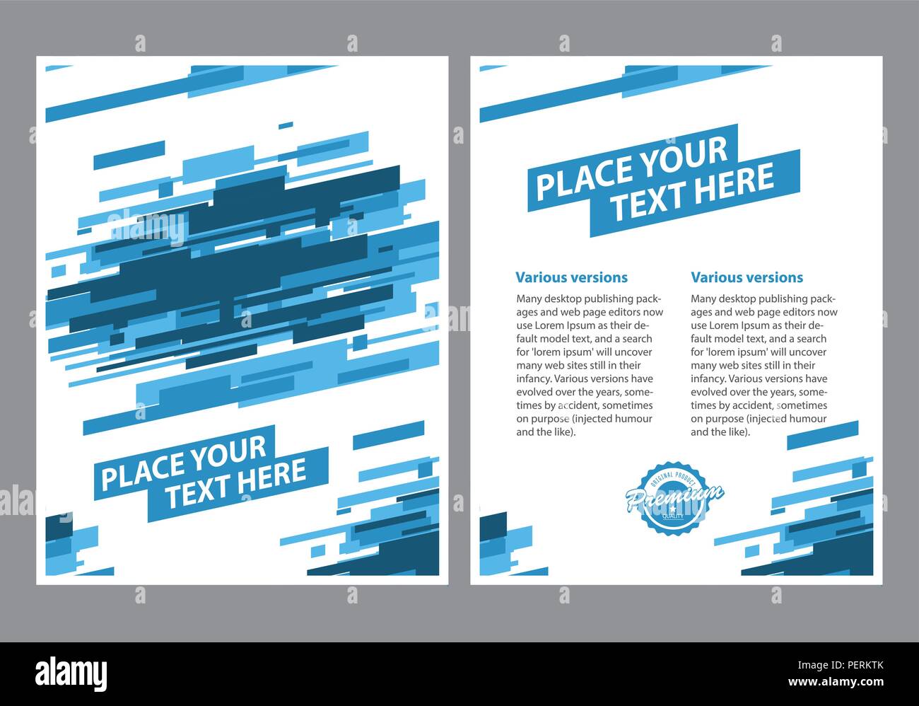 Layout Template Design von Poster mit abstrakten blaue Linien Hintergrund Stock Vektor