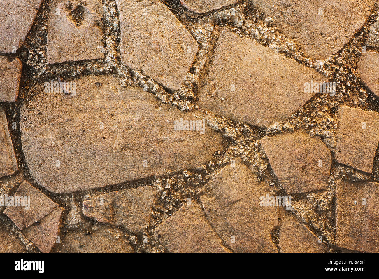 Textur eines alten und schmutzigen Fußboden aus Dachziegel. Stockfoto