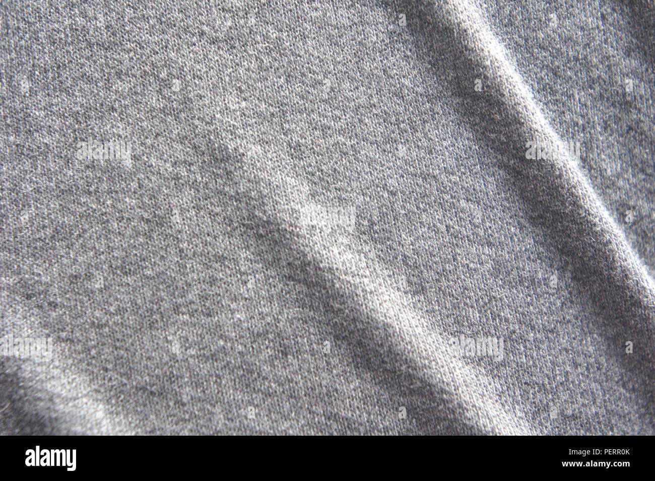 Zerknitterte Stoff Textur, Tuch, Hintergrund, grau Stoff Textur Hintergrund Stockfoto