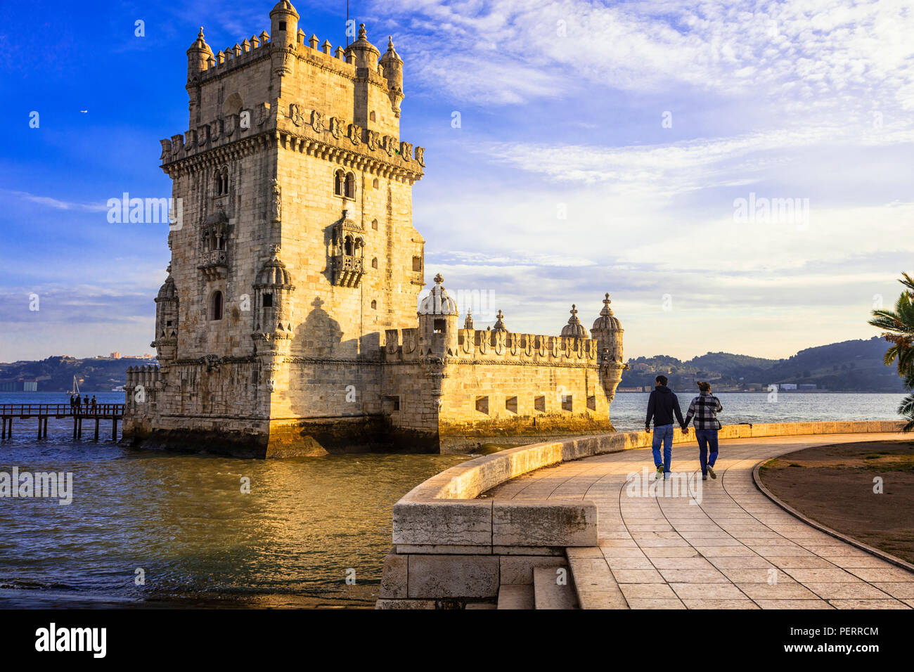 Beeindruckende Belem Turm in Lisboa, Portugal. Stockfoto