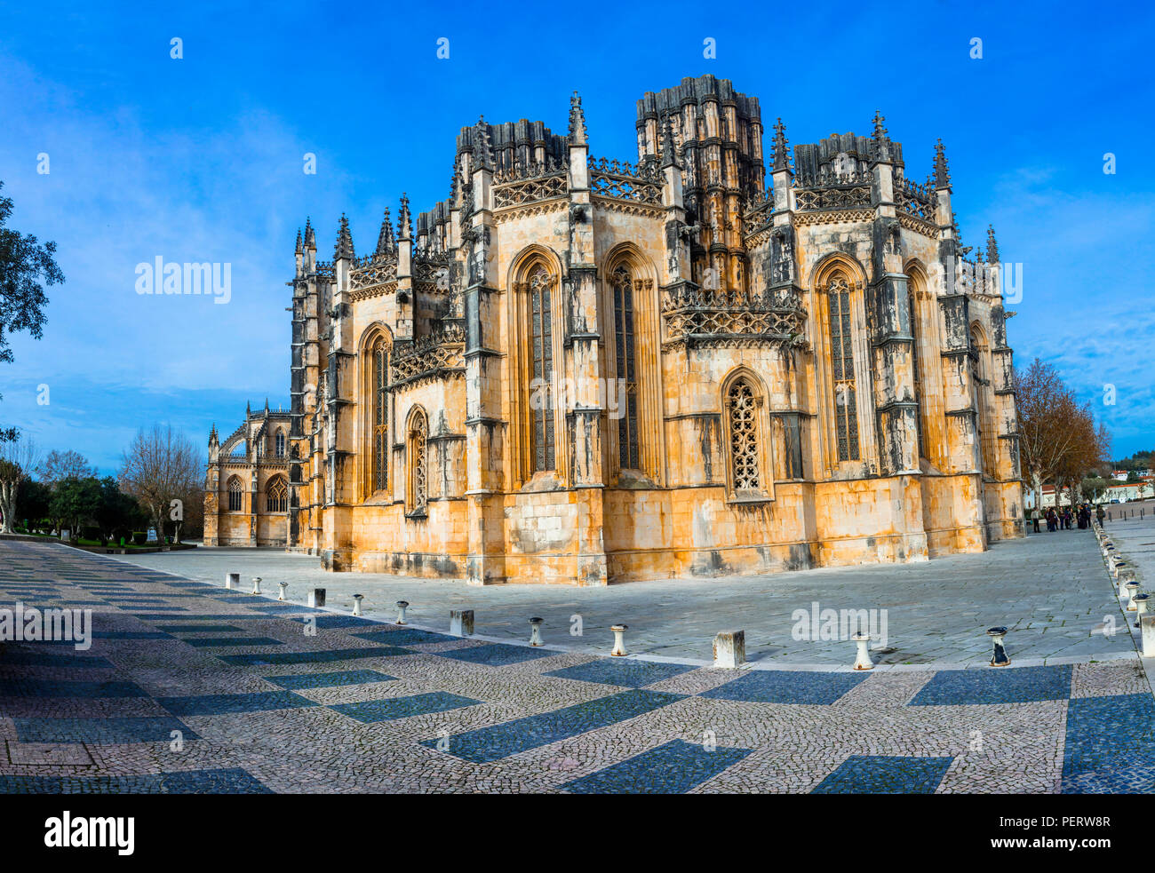 Wahrzeichen von Portugal, Batalha Kathedrale. Stockfoto