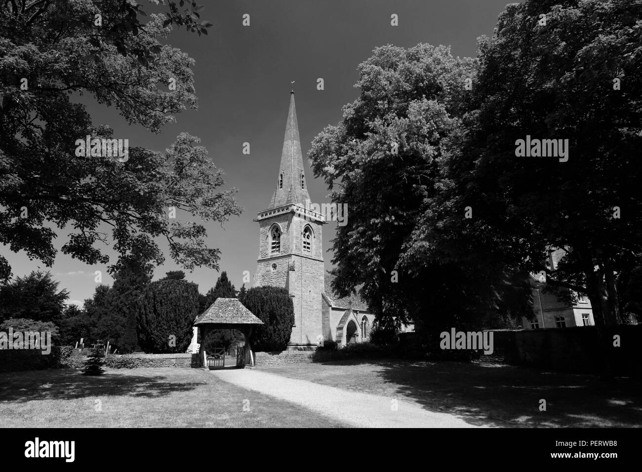 St. Marys Church, Lower Slaughter Dorf, Gloucestershire Cotswolds, England, UK Stockfoto