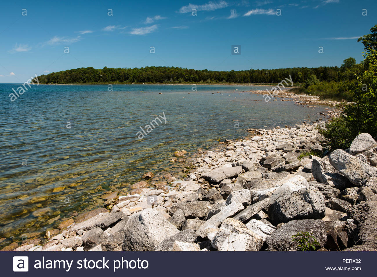 Die Felsige Kuste Der Halbinsel State Park Fish Creek In