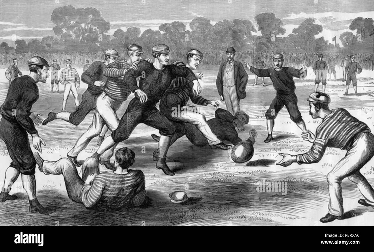 AUSTRALIAN FOOTBALL. Gravur ca. 1880 Stockfoto