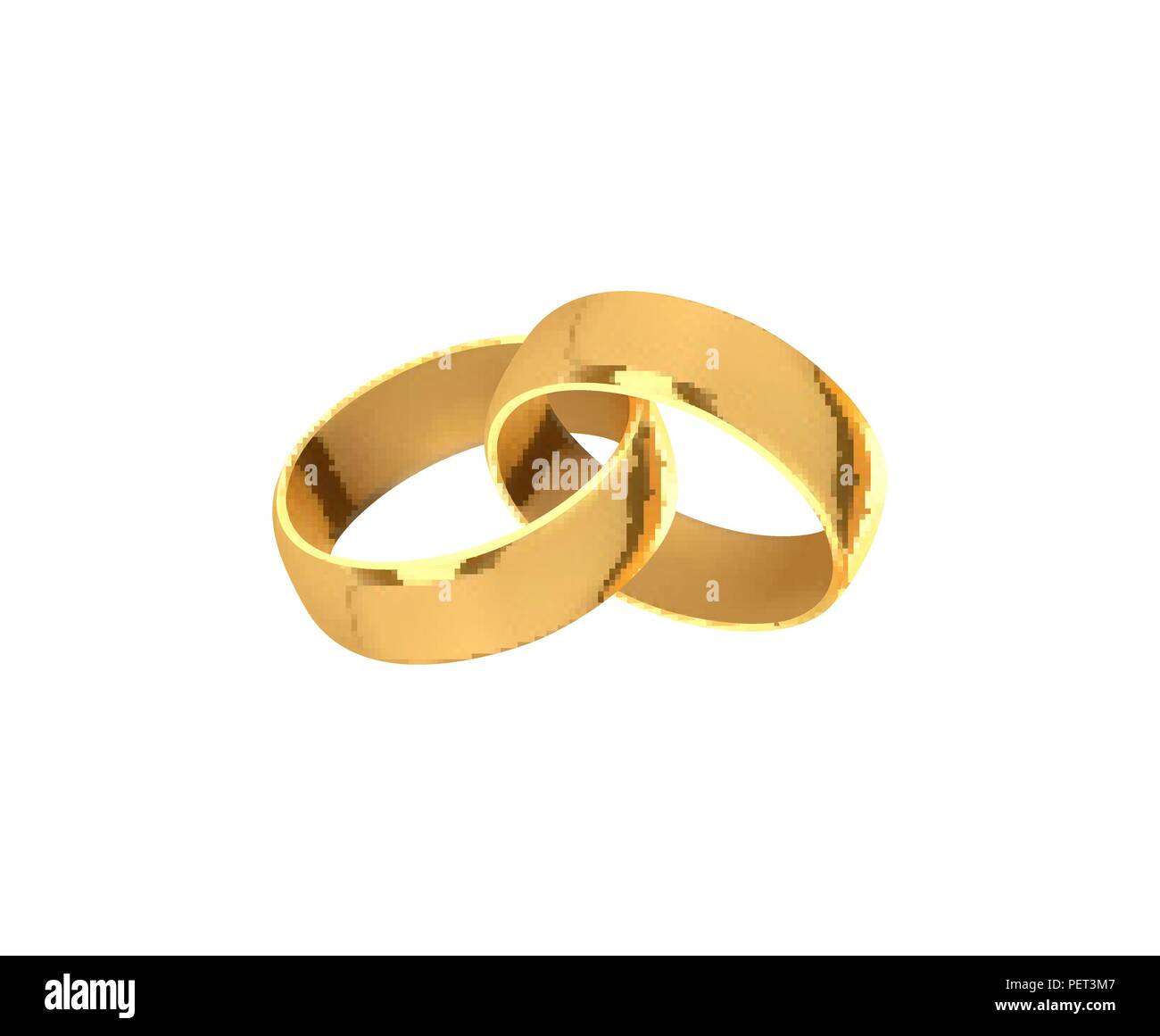Goldene Hochzeit Ringe, realistischen Design auf weißem Hintergrund  Stock-Vektorgrafik - Alamy