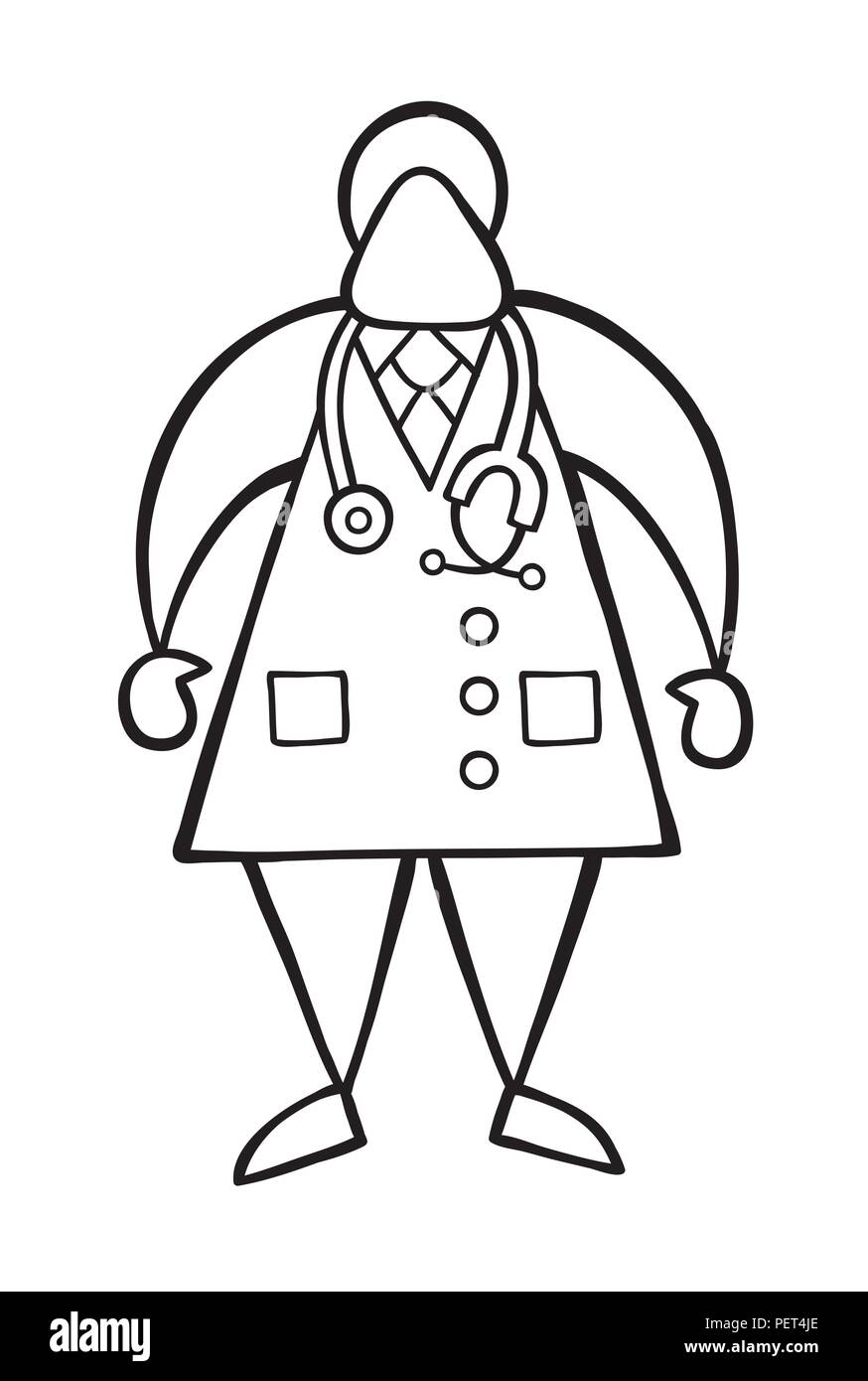 Vector Illustration cartoon Arzt Mann stand mit Stethoskop. Stock Vektor