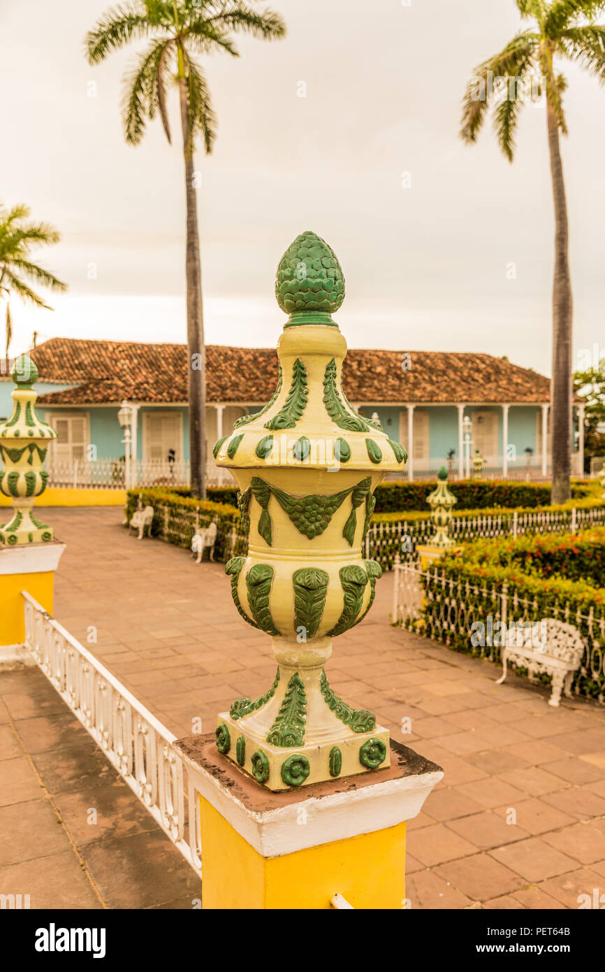 Eine typische Ansicht der Plaza Mayor in Trinidad in Kuba. Stockfoto