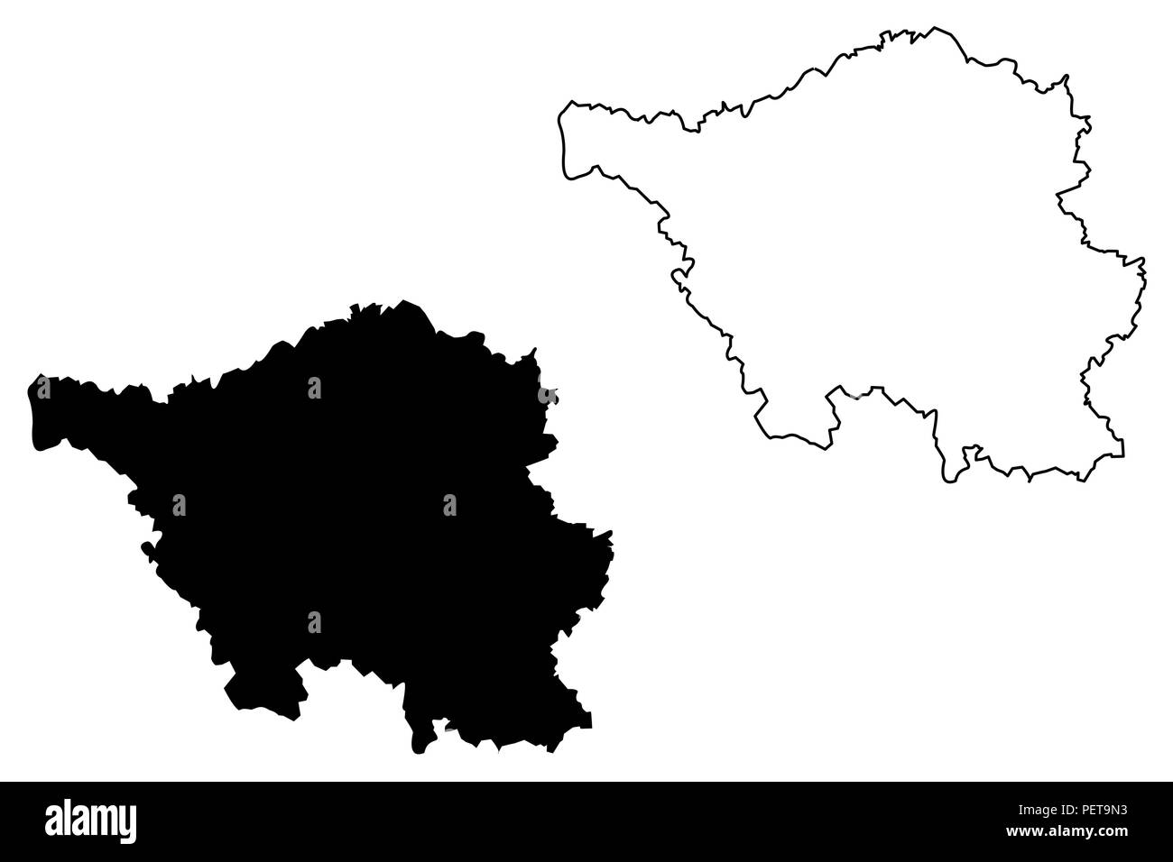 Saarland (Bundesrepublik Deutschland, Land Deutschland) Karte Vektor-illustration, kritzeln Skizze Saarland Karte Stock Vektor