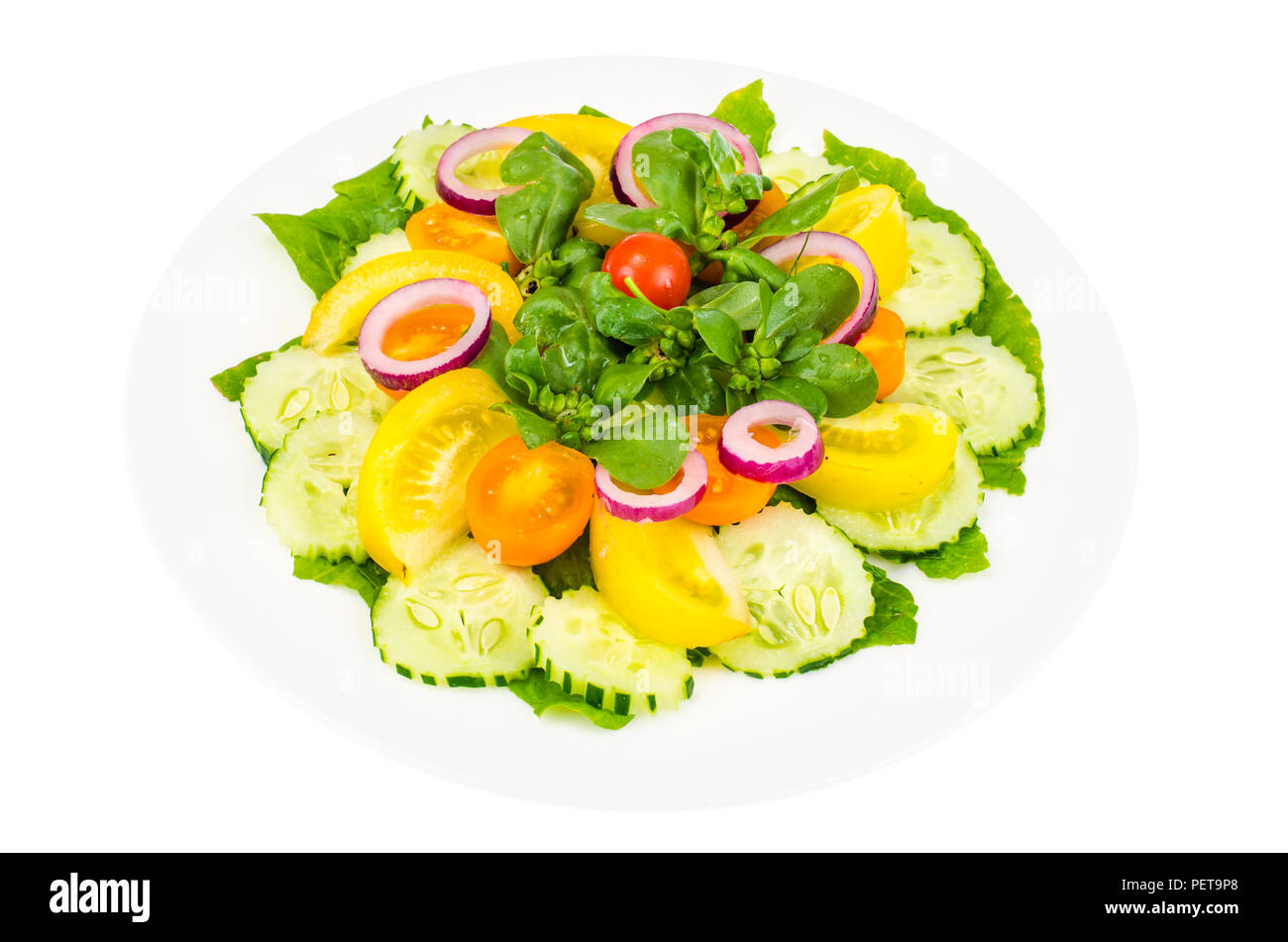 Frisches Gemüse Salat mit Portulaca Oleracea. Studio Foto Stockfoto