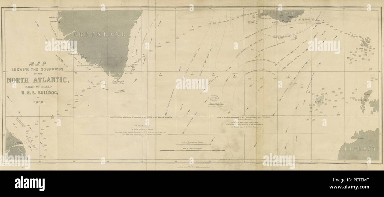 Historisches Archiv Bild von Seite 12 der" der Nordatlantischen Sea-Bed bestehend aus einem Tagebuch der Reise an Bord der H.M.S. Bulldogge, im Jahre 1860, und Beobachtungen, die auf das Vorhandensein von tierischen Lebens, ... in großen Tiefen im Ozean' Stockfoto