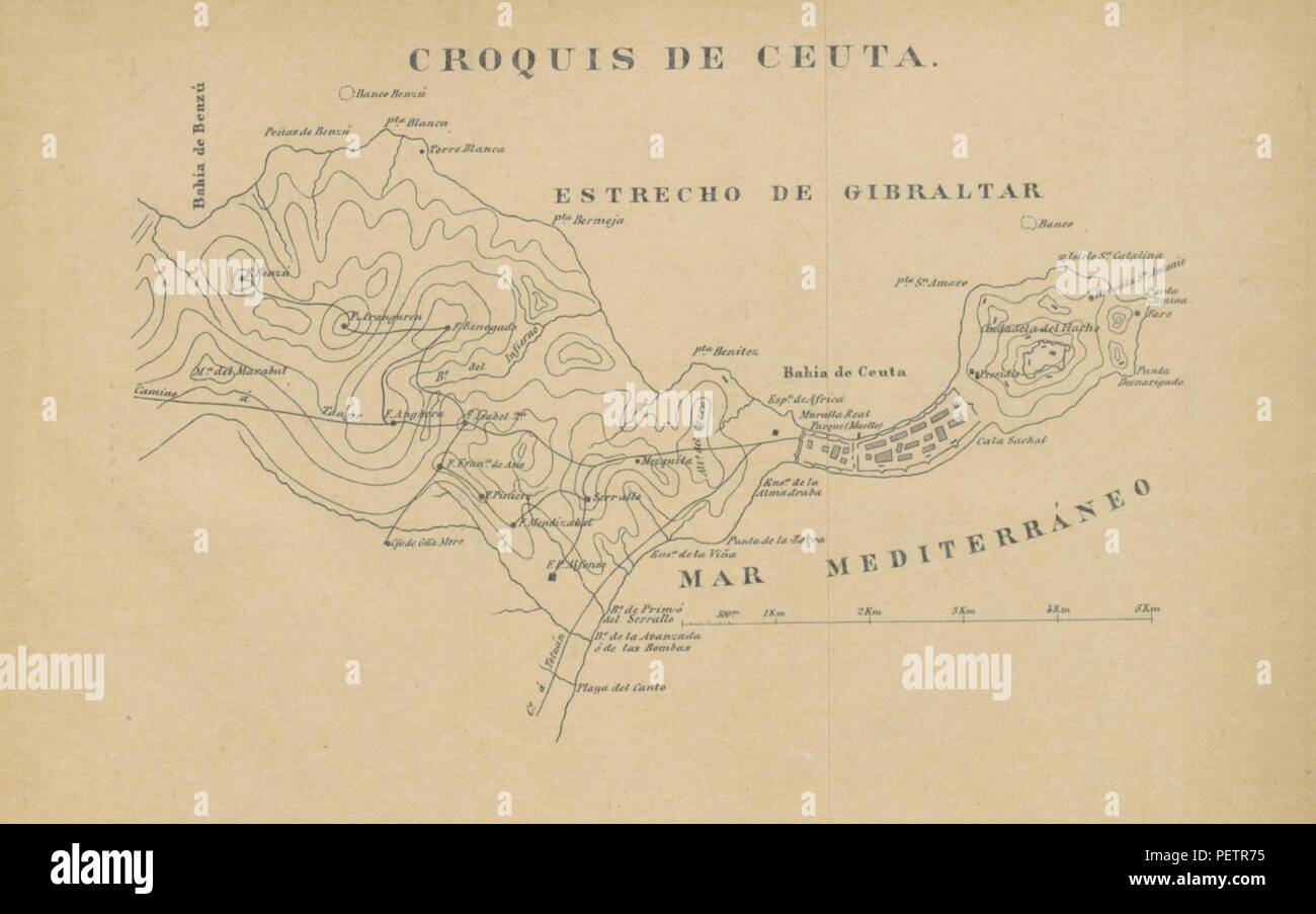 Historisches Archiv Bild von Seite 155 "Importancia Militar de Gibraltar-Verhältnis de que dispone España para anularla genommen. [Mit maps.]' Stockfoto
