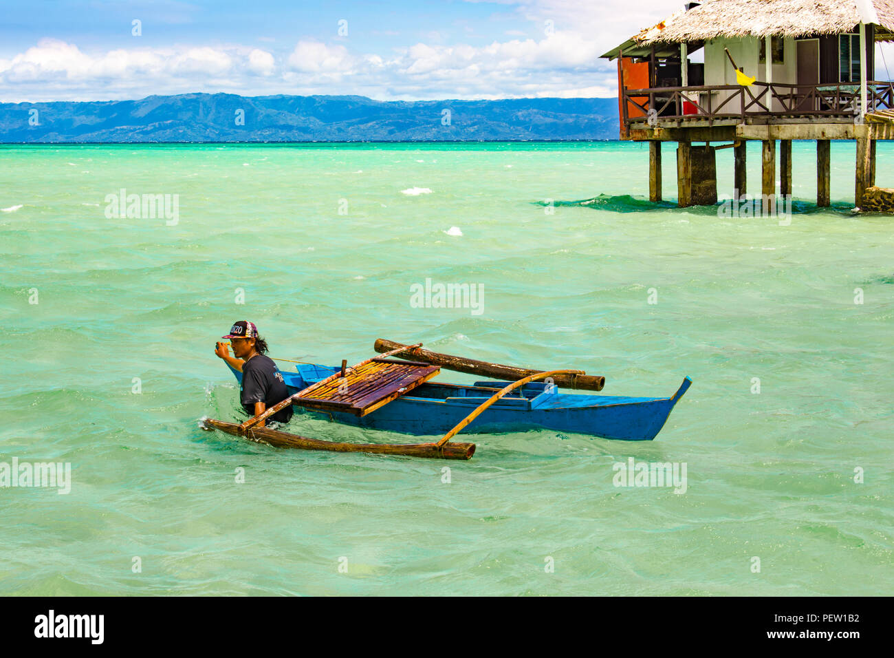 Philippinen, Insel Negros - Feb 05, 2018: Manjuyod weiße Sandbank Stockfoto