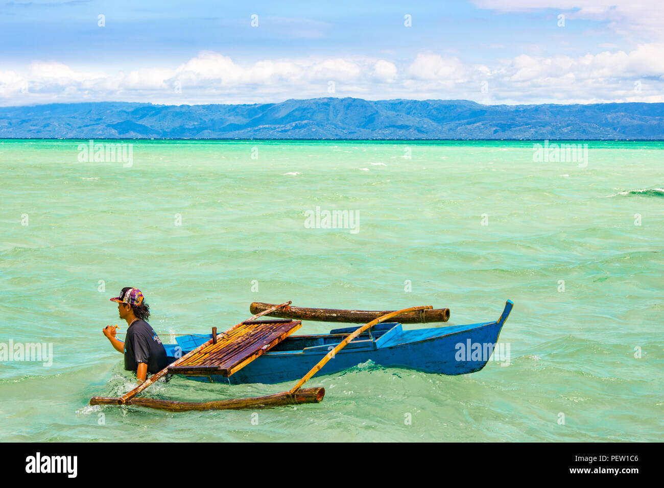 Philippinen, Insel Negros - Feb 05, 2018: Manjuyod weiße Sandbank Stockfoto