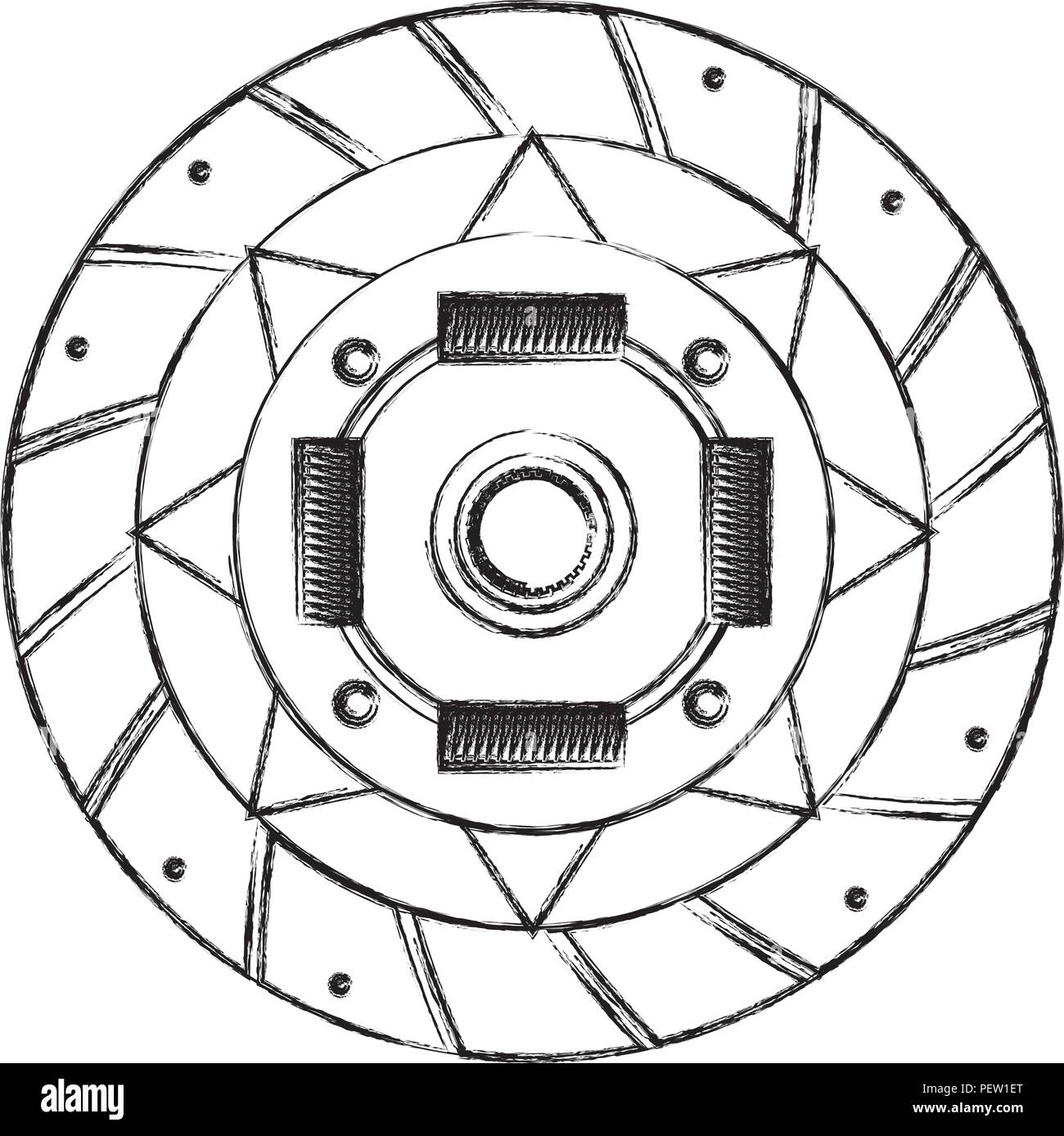Kupplungsscheibe Motor teil Stock Vektor