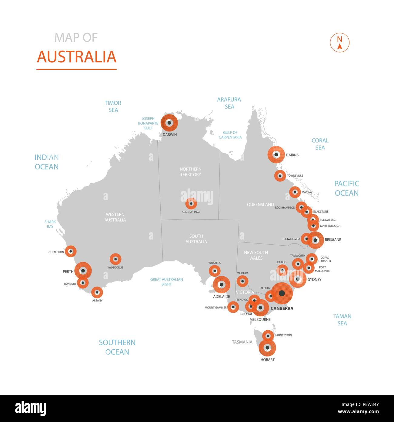 Erstaunlich Australien Karte Stadte Fotos