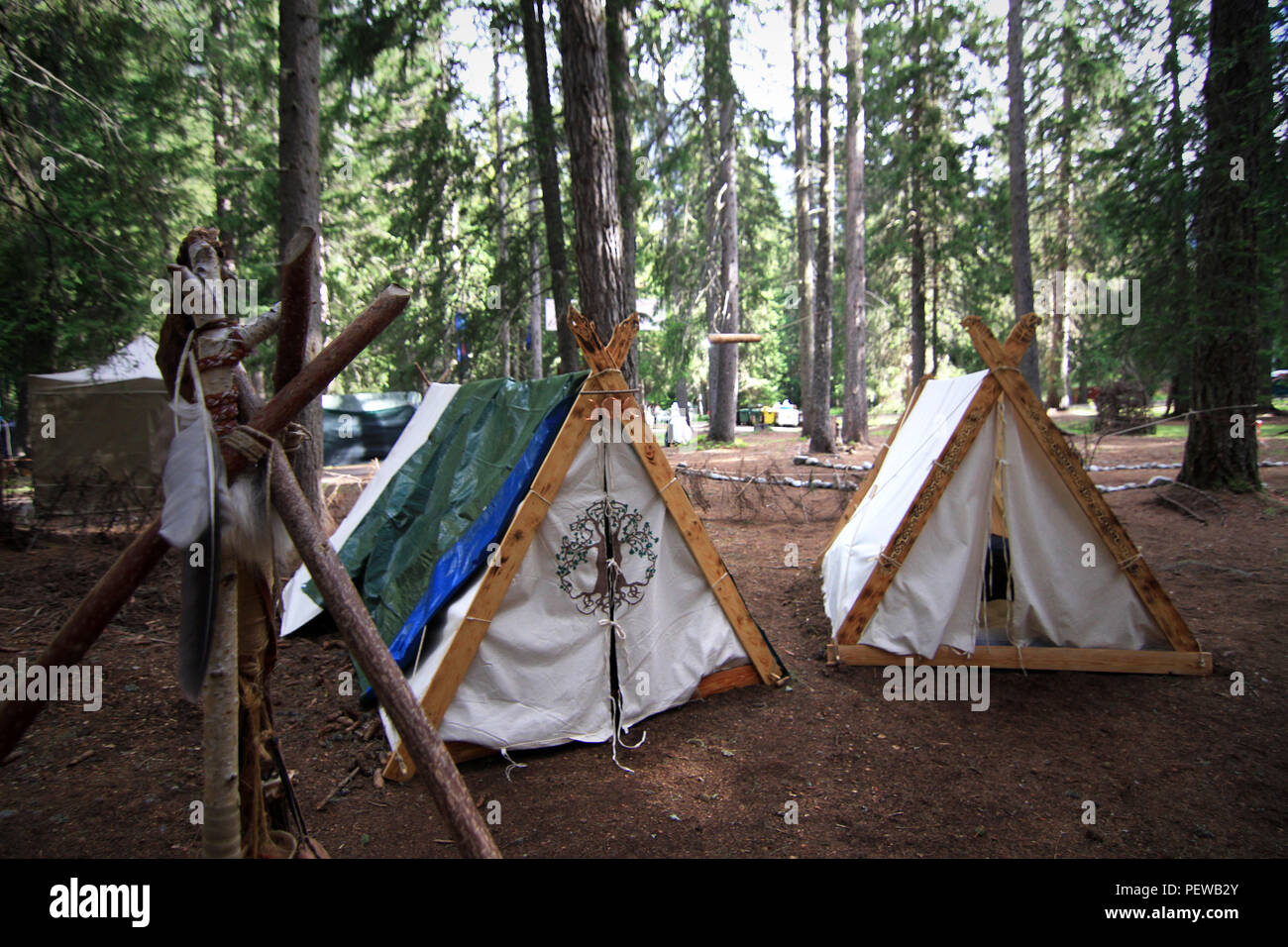 Celtic Camp auf celtic Festival in Italien Stockfoto