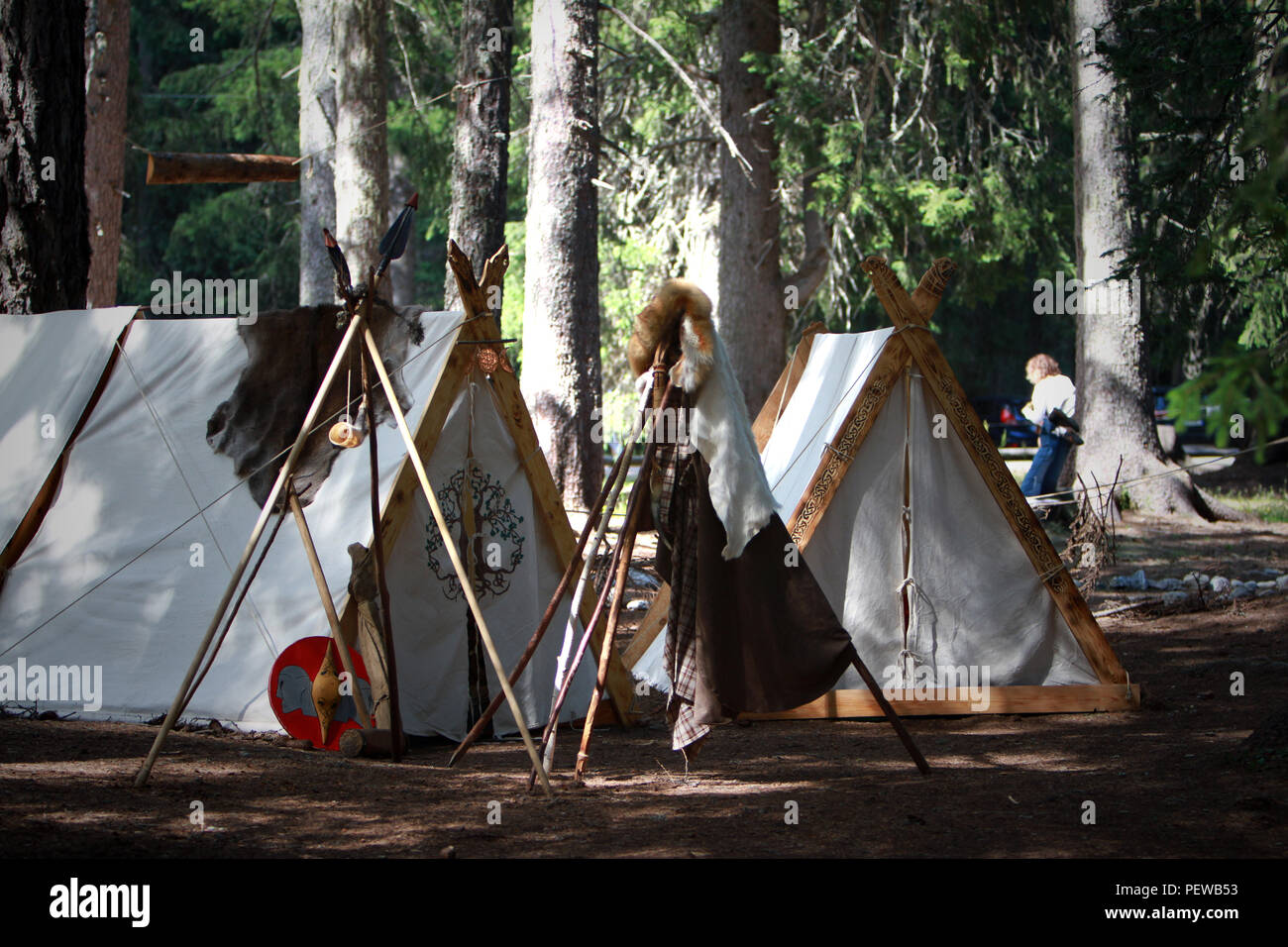 Celtic Camp auf celtic Festival in Italien Stockfoto