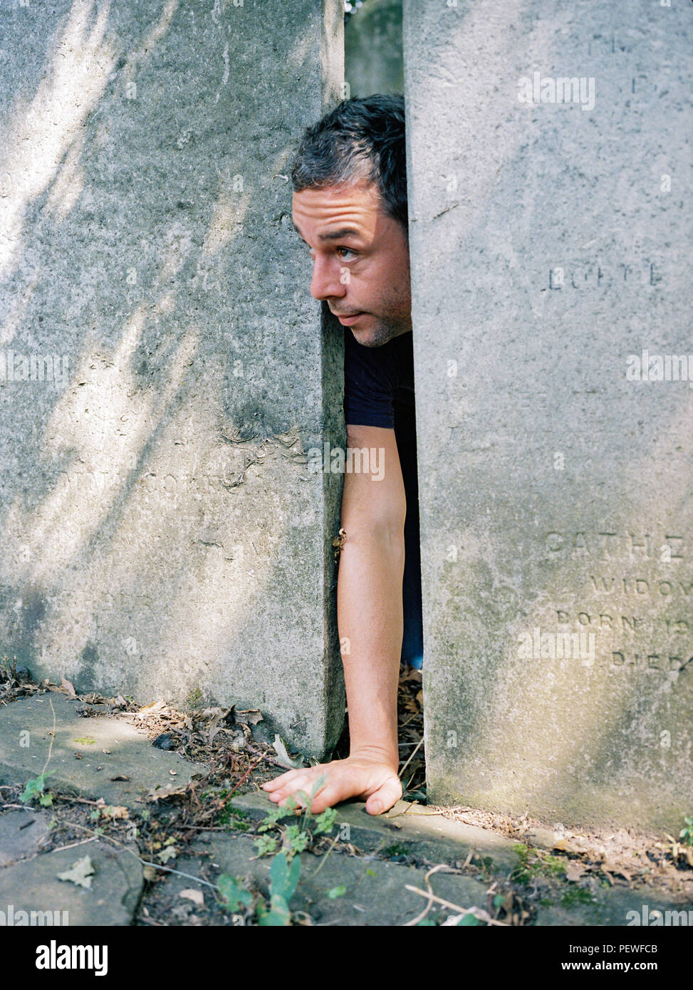 Portrait des Musikers Baxter Dury (Sohn von Ian Dury) in Hampstead, London Am 15. Juli 2005 fotografiert. Stockfoto