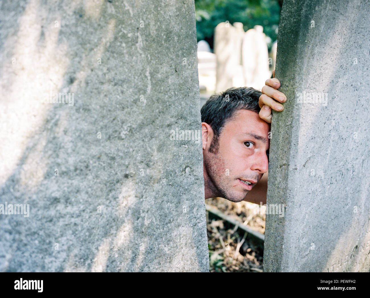 Portrait des Musikers Baxter Dury (Sohn von Ian Dury) in Hampstead, London Am 15. Juli 2005 fotografiert. Stockfoto