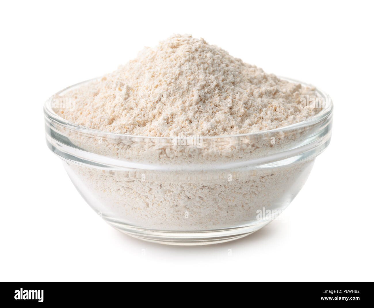 Schüssel an glutenfreien Hafer isoliert auf weißem Stockfoto