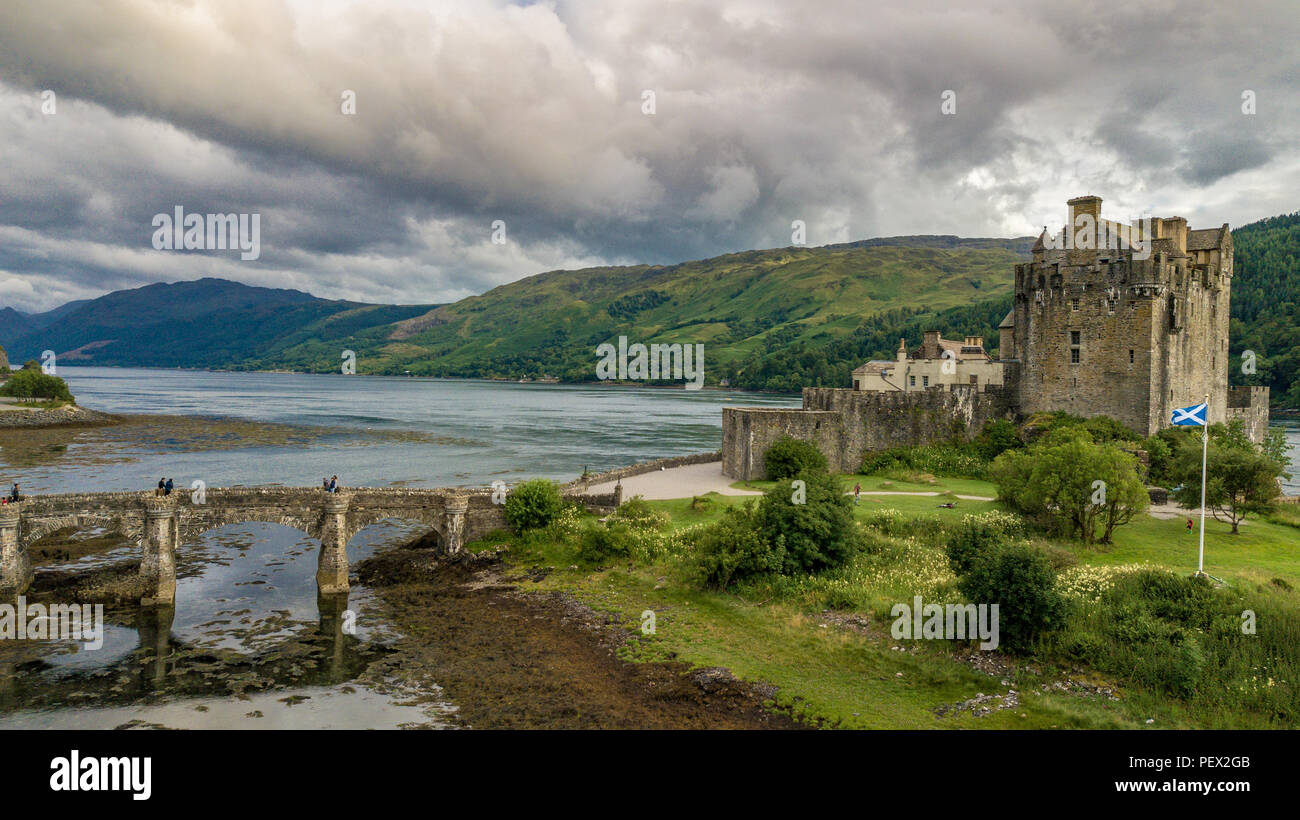 Luftaufnahme von Eilean castle Highlands Schottlands berühmtesten Plätze Stockfoto