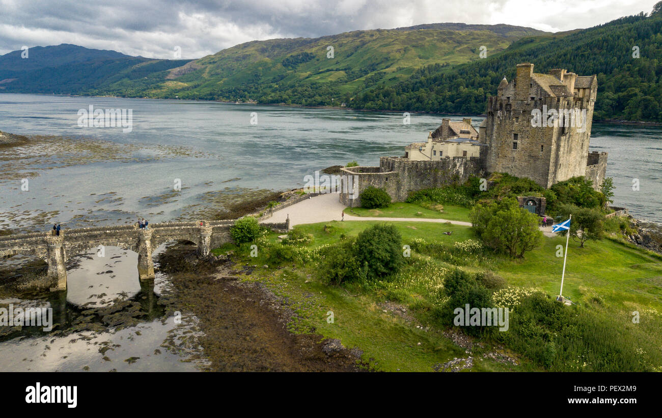 Luftaufnahme von Eilean castle Highlands Schottlands berühmtesten Plätze Stockfoto