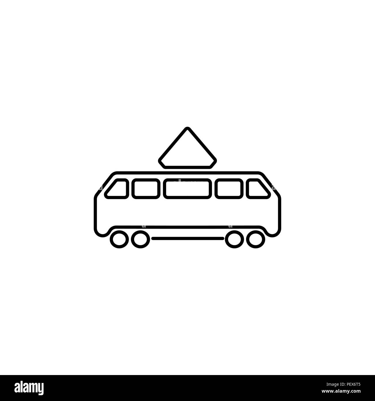 Straßenbahn-Symbol. Vector Illustration schwarz auf weißem Hintergrund Stock Vektor