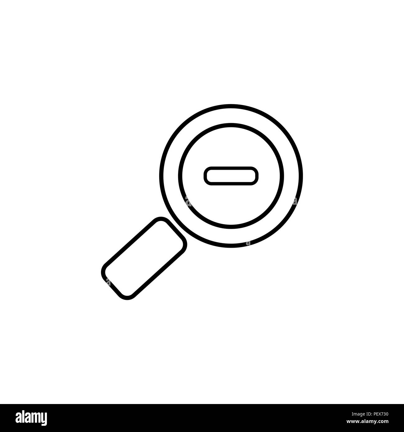 Verkleinern, web Symbol Leitung. Vektor Design schwarz auf weißem Hintergrund Stock Vektor