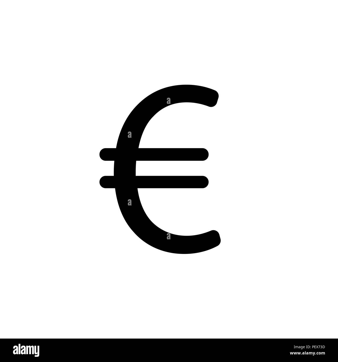 Euro Flachbild-Symbol. Vector Illustration. Symbol (Zeichen) Stock Vektor