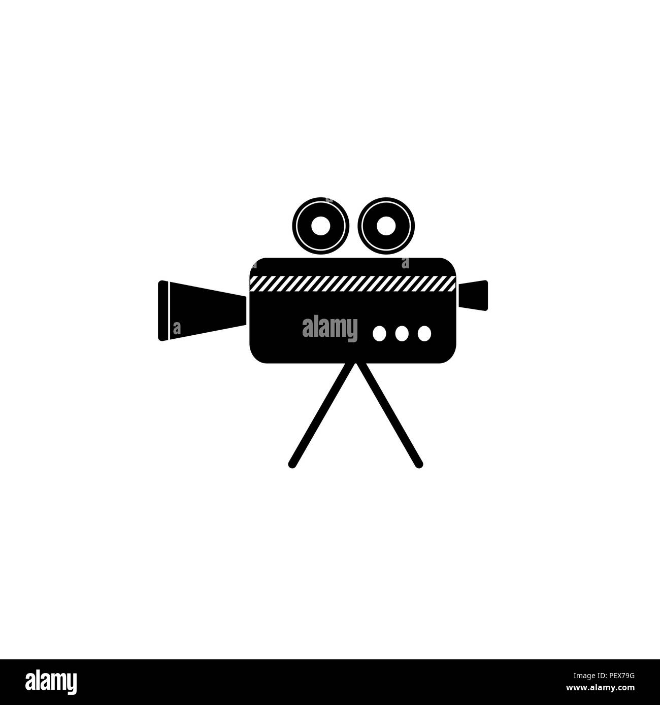 Kino Kamera Symbol. Vector Illustration schwarz auf weißem Hintergrund Stock Vektor